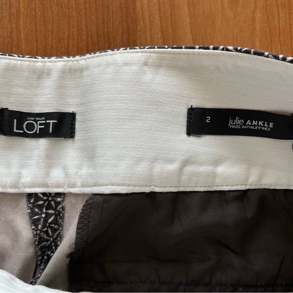 Ann Taylor Loft Black and White Julie Ankle Pants Size 2 - Picture 6 of 12